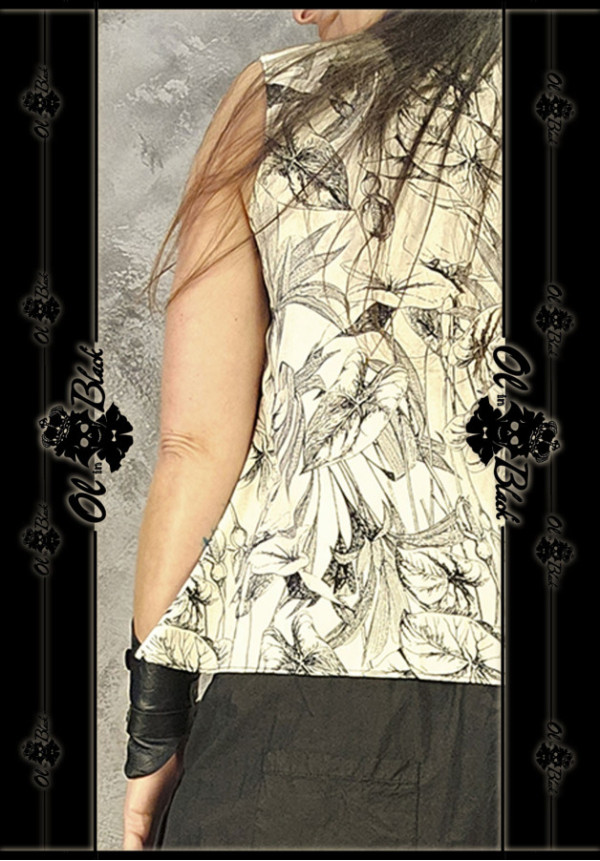 BLUSA FLORAL DE LINO Y VISCOSA