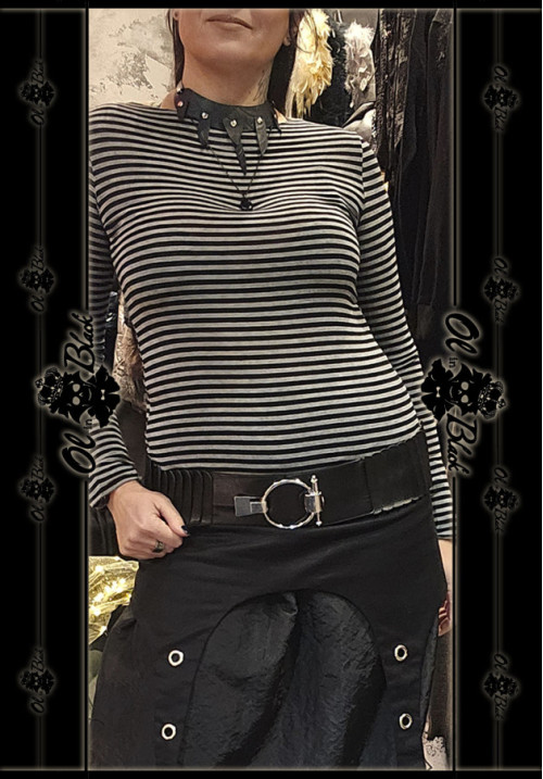 CAMISETA FINA RAYAS MEZCLA CACHEMIRA M.L.