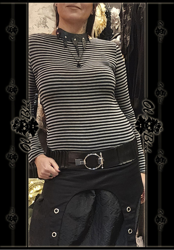 CAMISETA FINA RAYAS MEZCLA CACHEMIRA M.L.