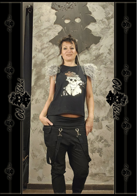 CAMISETA LOGO PLATA PLUMAS GRISES