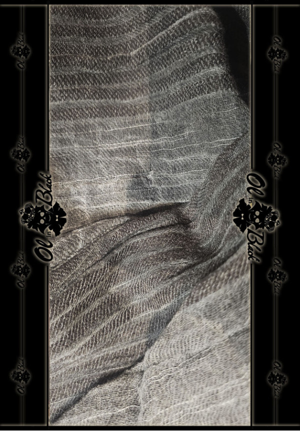 BUFANDA ALGODÓN RAYAS NEGRA