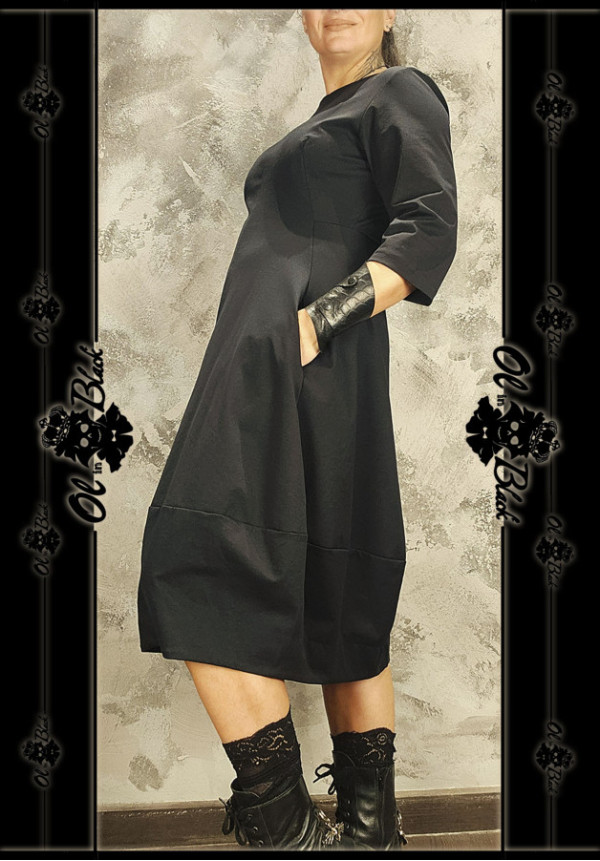 VESTIDO DE ALGODON, MEDIA MANGA Y CUELLO REDONDO