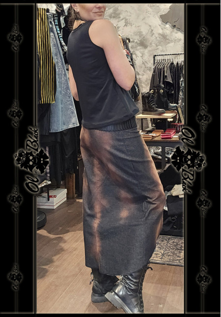 FALDA LARGA ROSA-DENIM