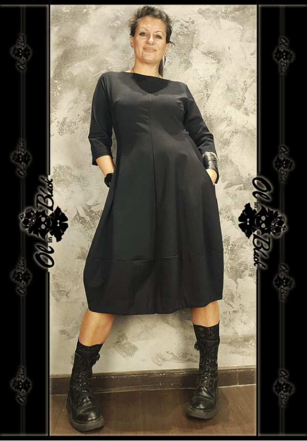 VESTIDO DE ALGODON, MEDIA MANGA Y CUELLO REDONDO