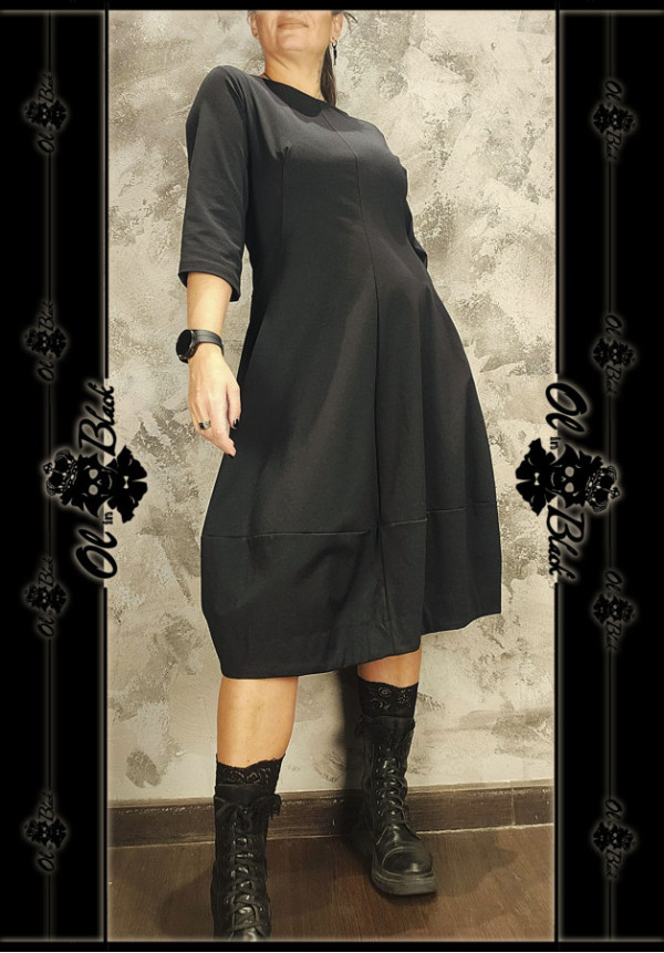 VESTIDO DE ALGODON, MEDIA MANGA Y CUELLO REDONDO