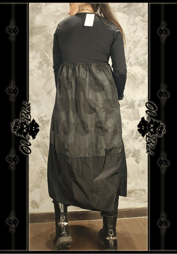 VESTIDO LARGO MANGA LARGA 2 TEXTURAS