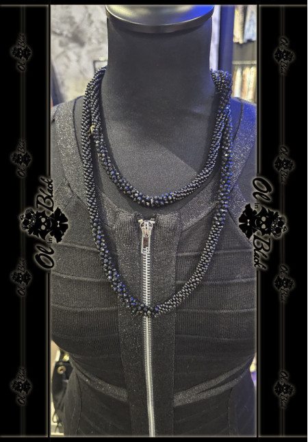 COLLAR BICOLOR CRISTALES FACETADOS