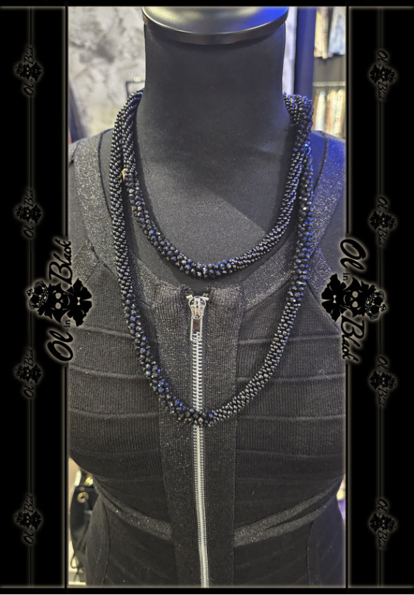 COLLAR BICOLOR CRISTALES FACETADOS