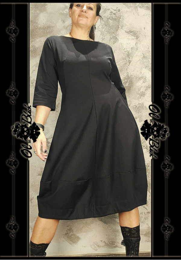 VESTIDO DE ALGODON, MEDIA MANGA Y CUELLO REDONDO