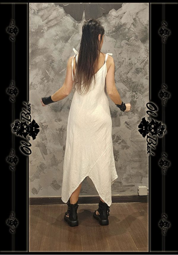 VESTIDO LARGO DE LINO ASIMÉTRICO. TU
