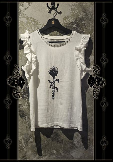 CAMISETA BLANCA VOLANTES Y ROSA. TU CAMISETA BLANCA VOLANTES Y ROSA. TU