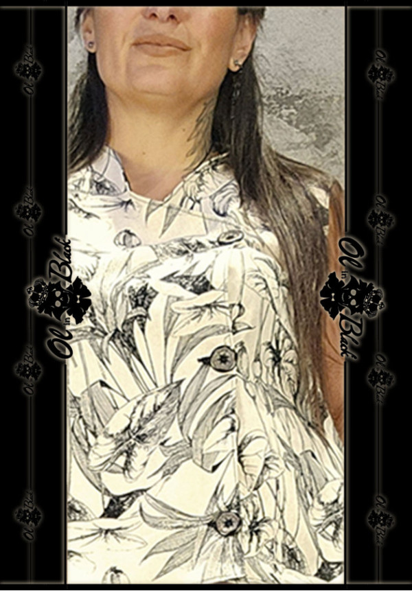 BLUSA FLORAL DE LINO Y VISCOSA