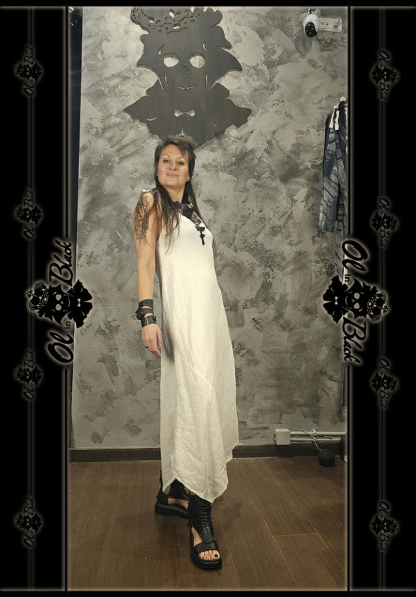 VESTIDO LARGO DE LINO ASIMÉTRICO. TU