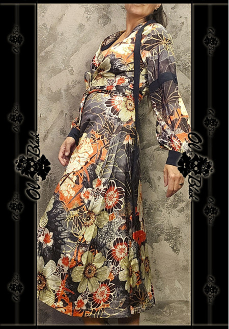 VESTIDO SATEN FLORES
