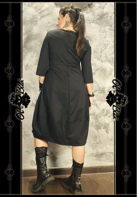 VESTIDO DE ALGODON, MEDIA MANGA Y CUELLO REDONDO