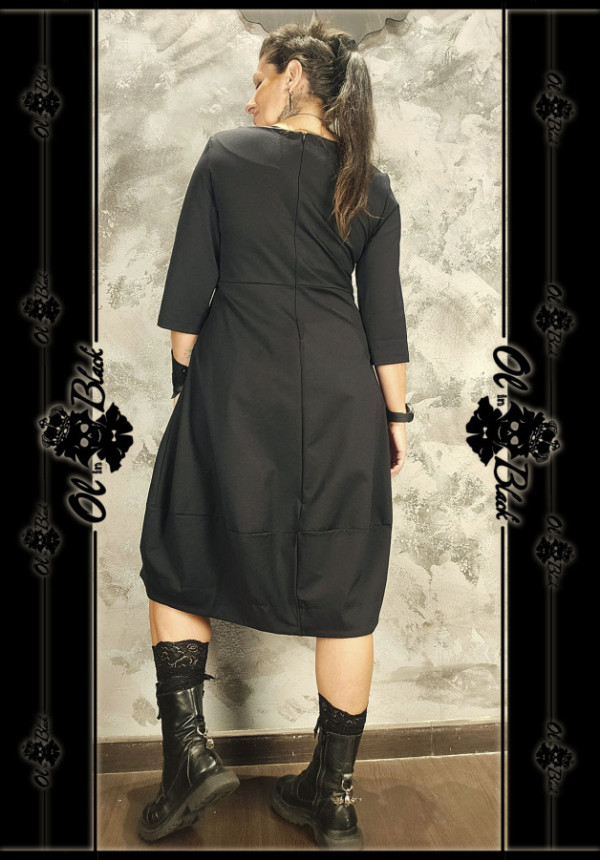 VESTIDO DE ALGODON, MEDIA MANGA Y CUELLO REDONDO