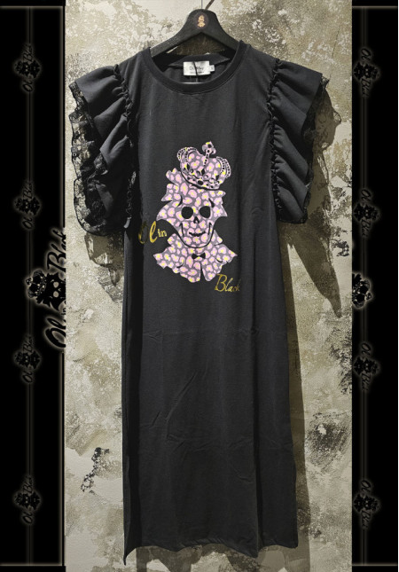 VESTIDO MIDI LOGO Y ENCAJE