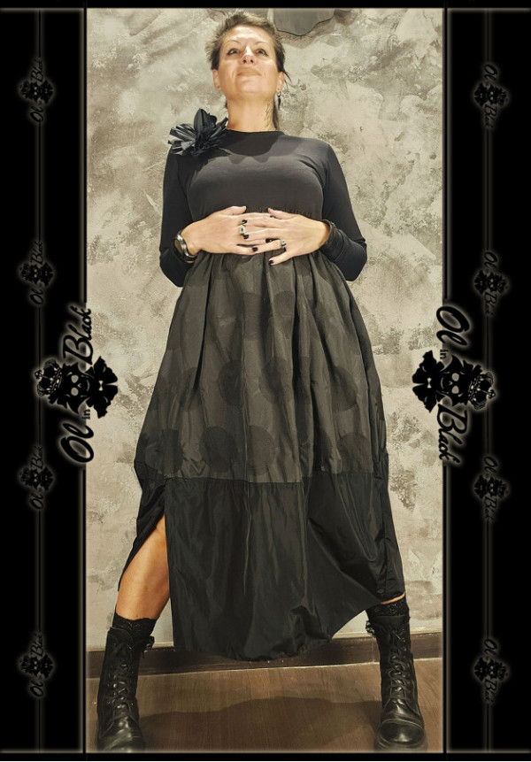 VESTIDO LARGO MANGA LARGA 2 TEXTURAS