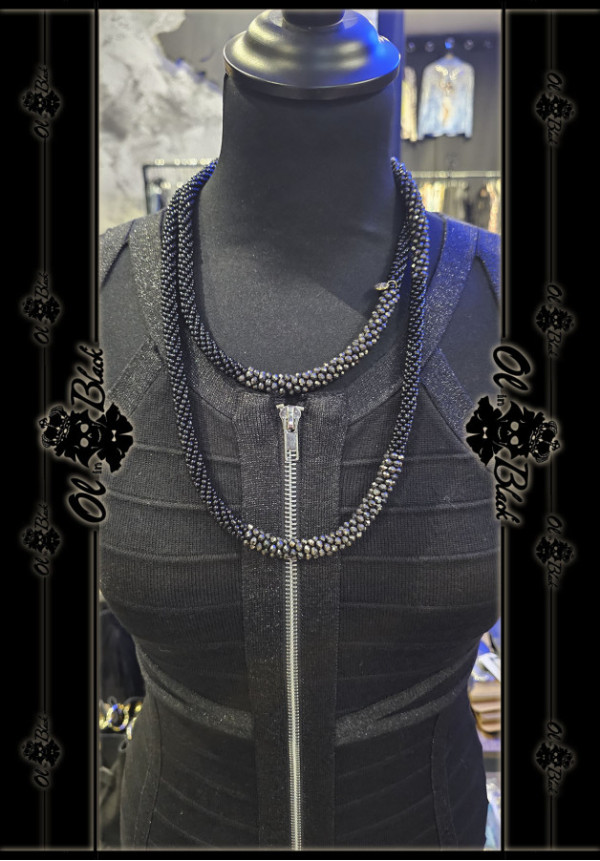COLLAR BICOLOR CRISTALES FACETADOS