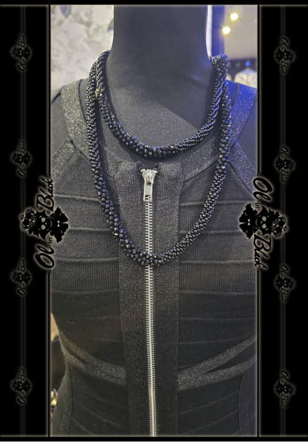 COLLAR BICOLOR CRISTALES FACETADOS