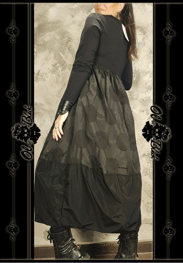 VESTIDO LARGO MANGA LARGA 2 TEXTURAS