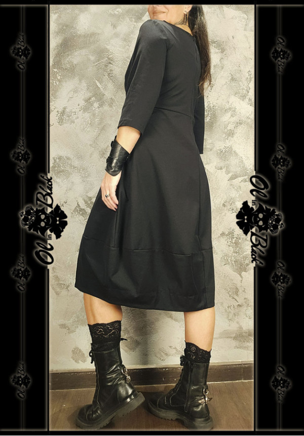 VESTIDO DE ALGODON, MEDIA MANGA Y CUELLO REDONDO