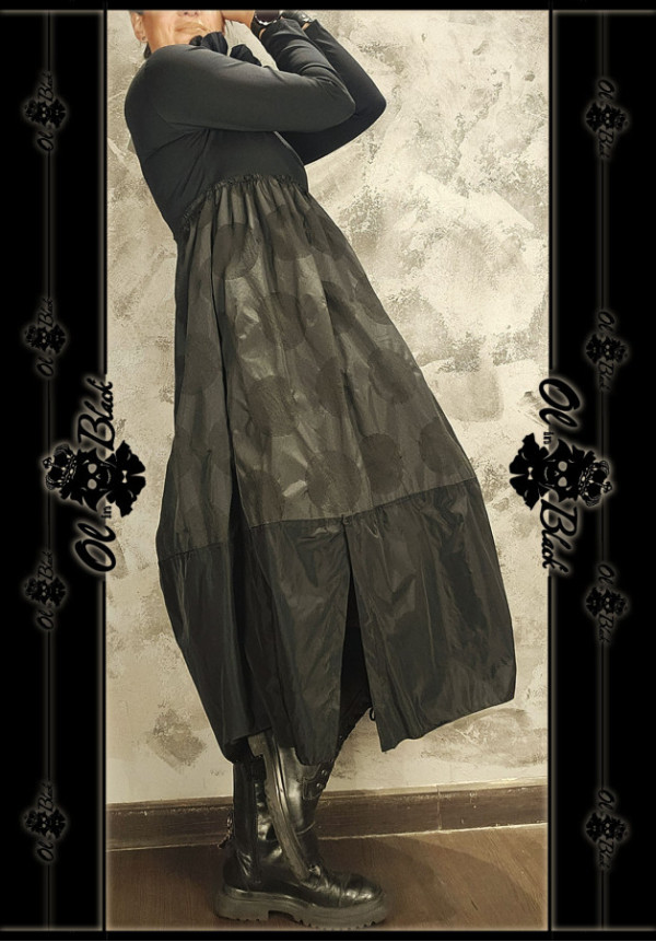 VESTIDO LARGO MANGA LARGA 2 TEXTURAS