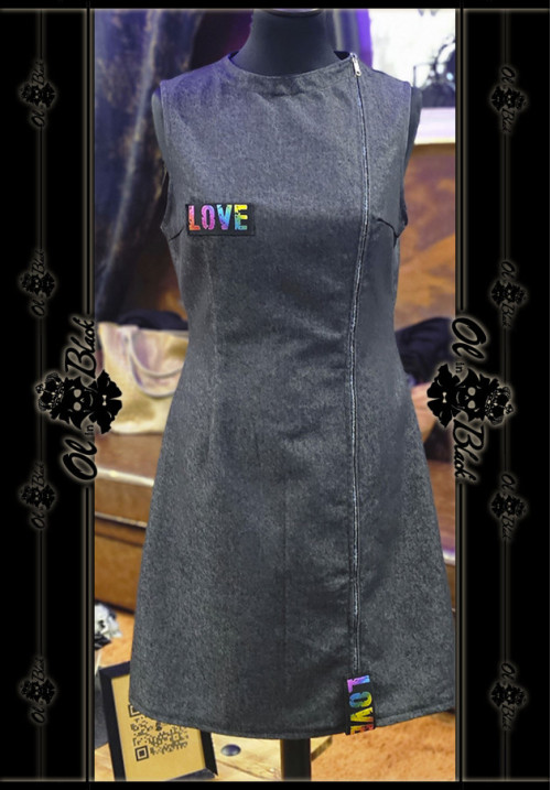 VESTIDO DENIM LOVE + CREMALLERA LATERAL