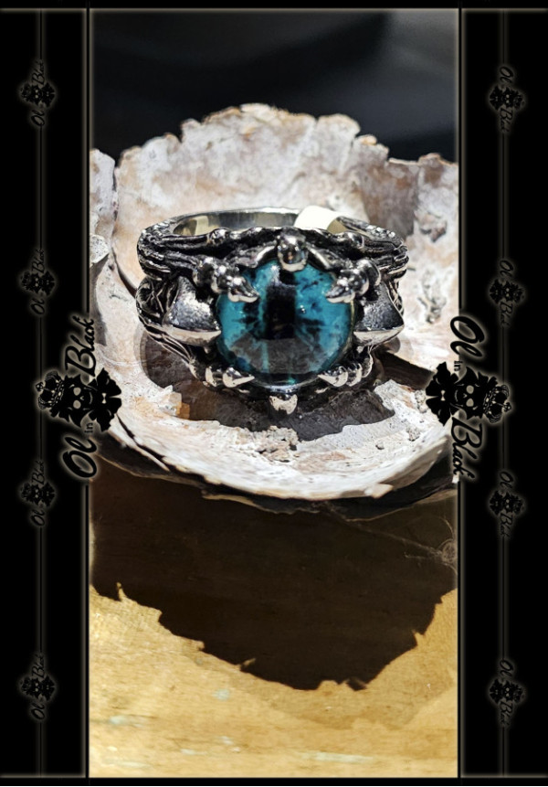 ANILLO OJO CIRCONITA AZUL T11