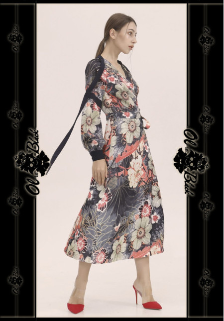 VESTIDO SATEN FLORES