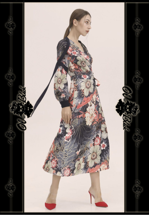 VESTIDO SATEN FLORES