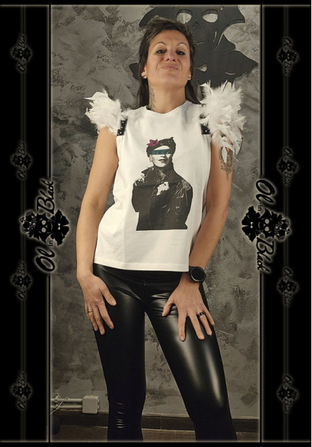 CAMISETA MUJER Y PLUMAS