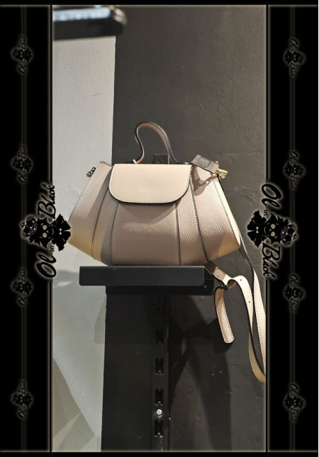 BOLSO PIEL GENUÍNA ROSA CROISSANT