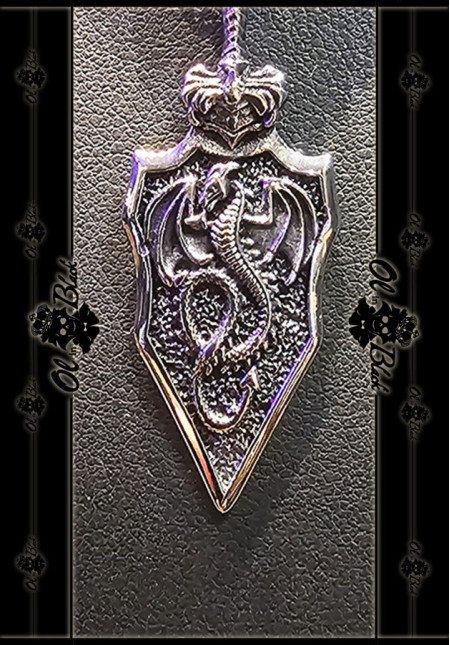 COLGANTE DE ACERO INOX ESCUDO DRAGON