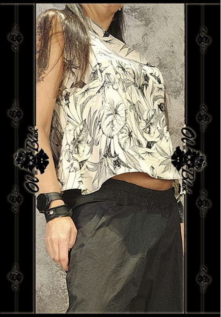 BLUSA FLORAL DE LINO Y VISCOSA