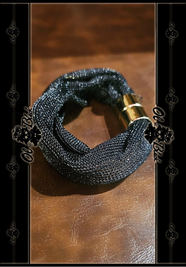 PULSERA MALLA CRISTALES IMAN