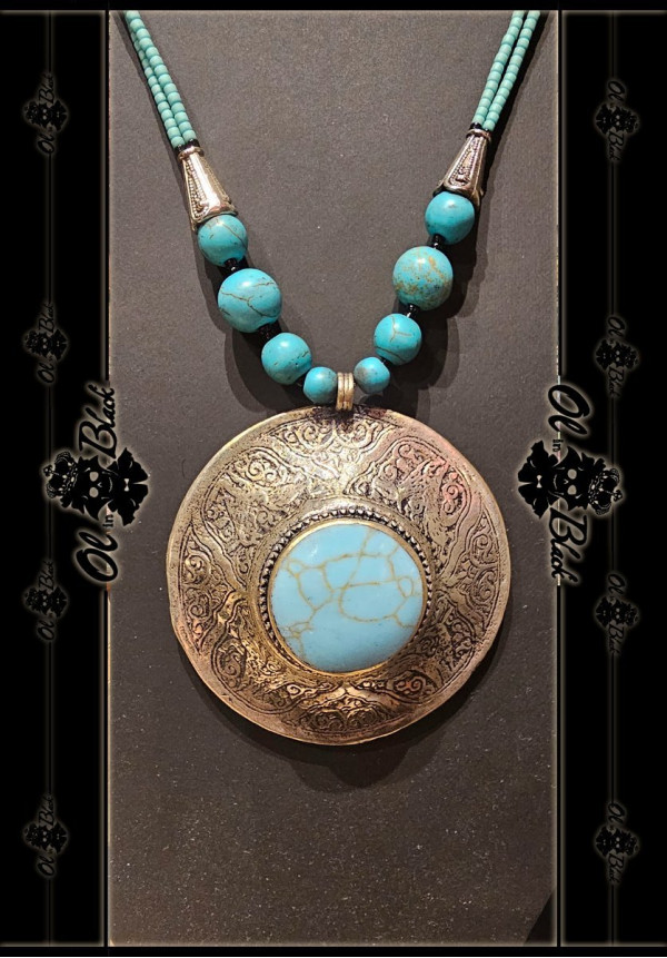 COLLAR TURQUESA MEDALLON