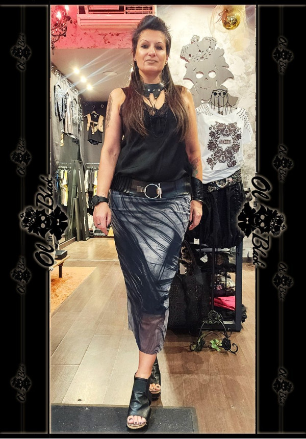 FALDA MIDI GASA GRIS
