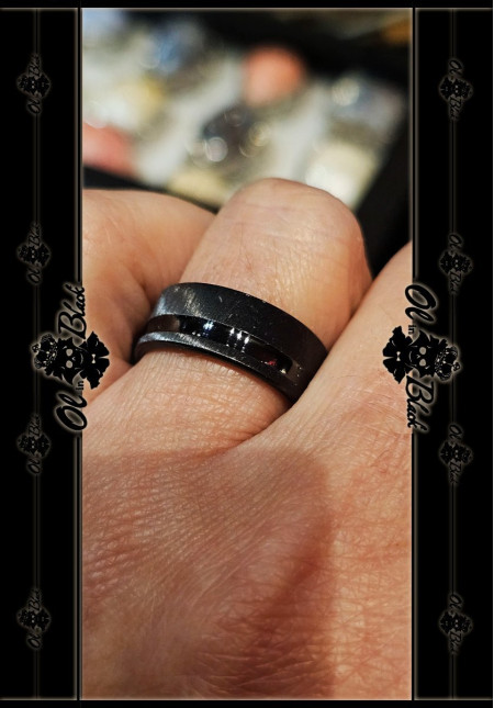 ANILLO NEGRO AC. INOX. 1 LINEA