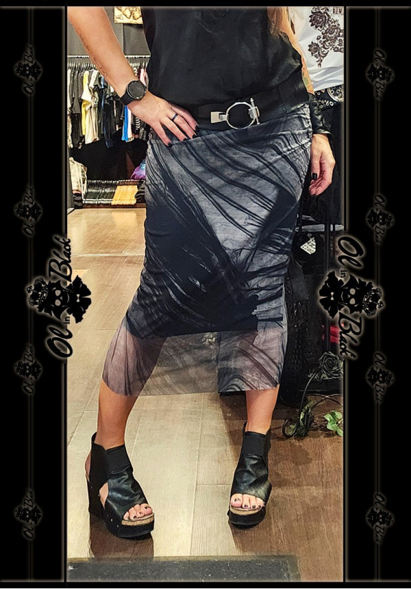 FALDA MIDI GASA GRIS