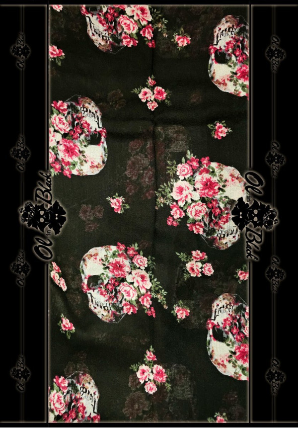 BUFANDA CALAVERA FLORAL