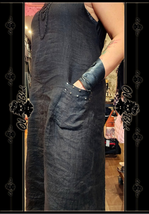 VESTIDO LINO CON TACHAS