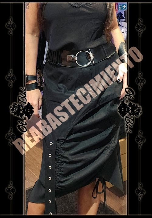 FALDA CABLES Y OJALES - NEGRA