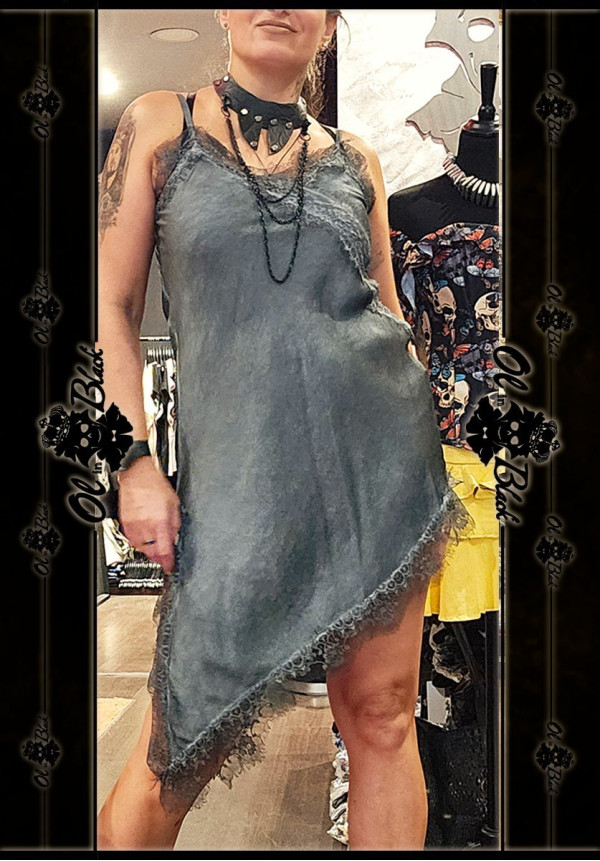 VESTIDO LENCERO ACERO