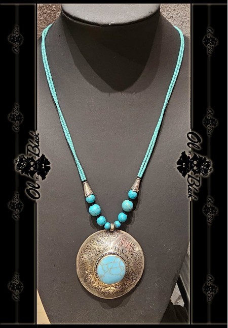 COLLAR TURQUESA MEDALLON