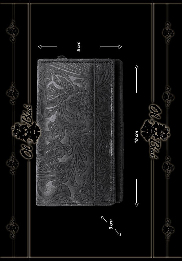 CARTERA CUERO IMPRESION FLORAL