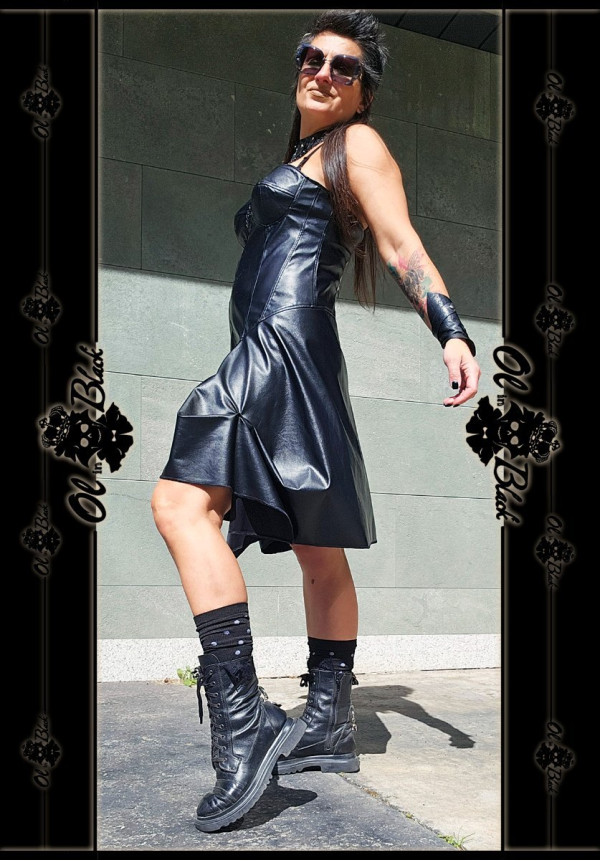 VESTIDO TIPO CORPIÑO POLIPIEL