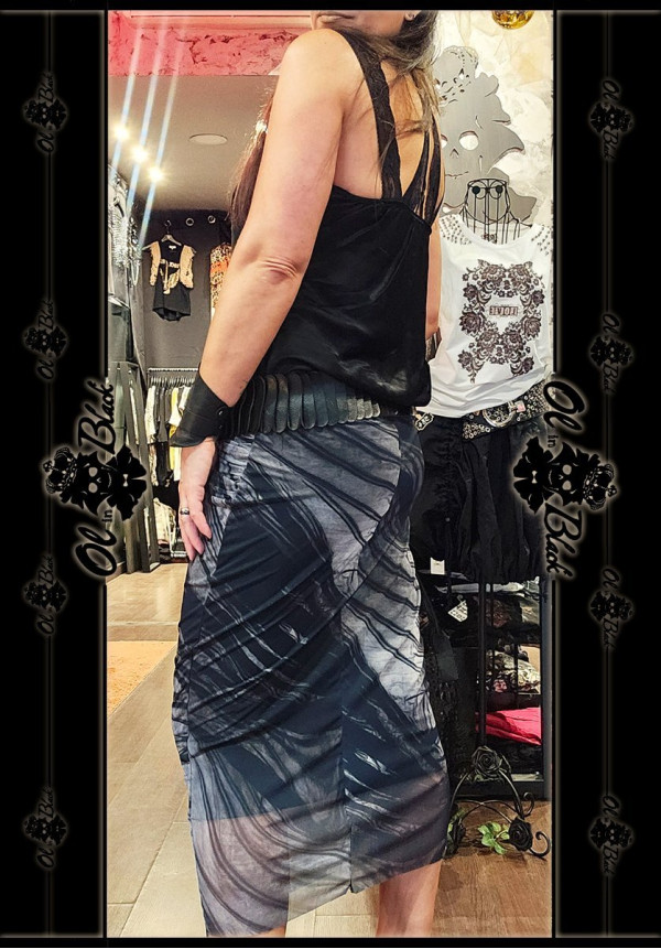 FALDA MIDI GASA GRIS