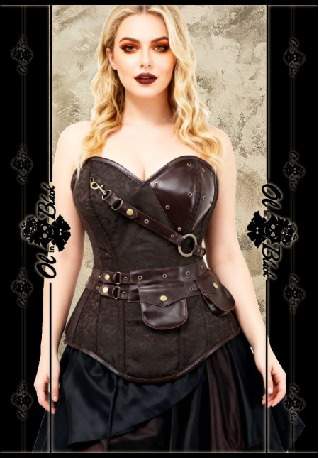 CORSET STEAMPUNK CINTURON MARRÓN