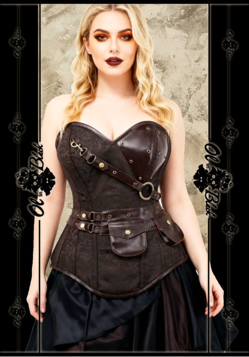 CORSET STEAMPUNK CINTURON MARRÓN